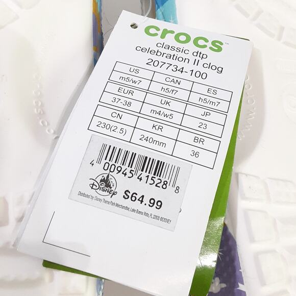 Disney Parks WDW 50th Celebration Mickey Mouse Crocs Clogs Womens 7 Blue NWT - Picture 7 of 7